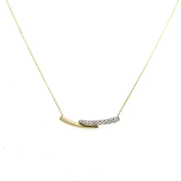 Two-Tone Diamond Bar Pendant Necklace Hingham Jewelers Hingham, MA