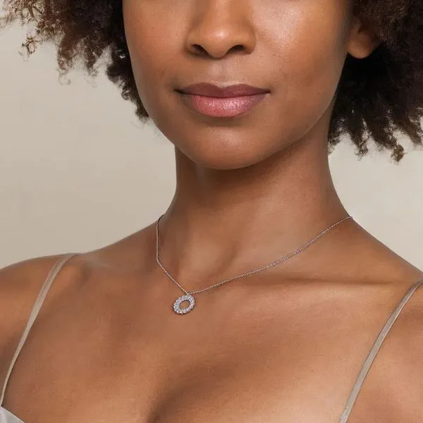 Diamond Circle Pendant Necklace