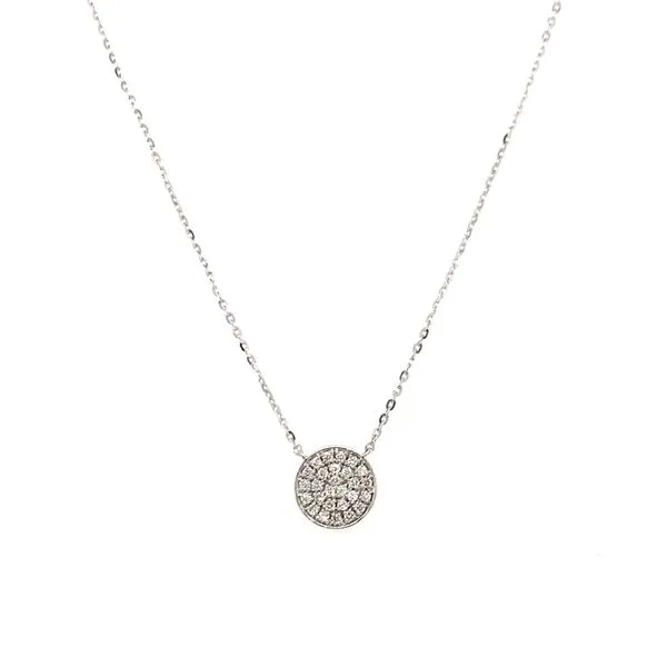 Diamond Pave Disc Necklace Hingham Jewelers Hingham, MA