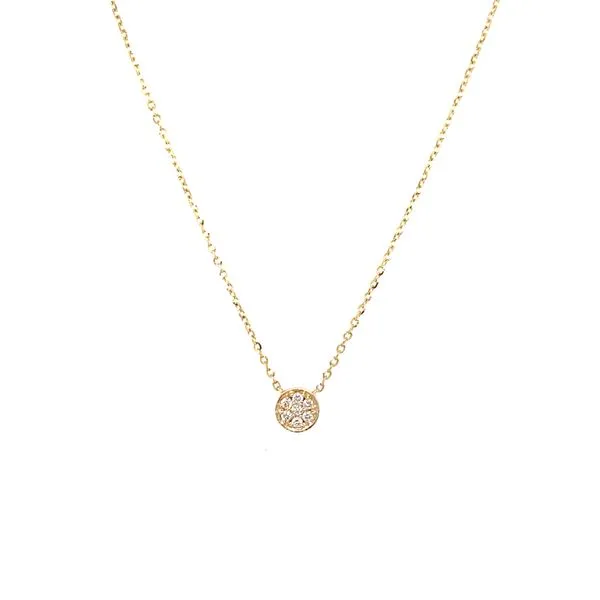Diamond Pave Small Disc Necklace Hingham Jewelers Hingham, MA