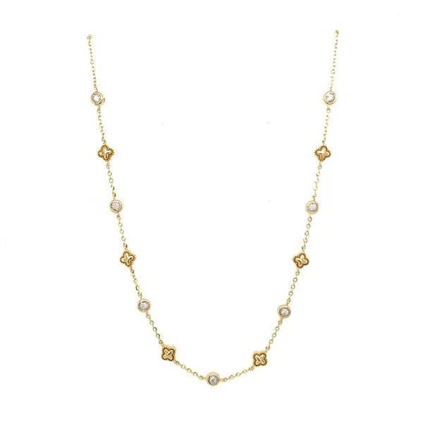 Diamond and Clover Station Necklace Hingham Jewelers Hingham, MA