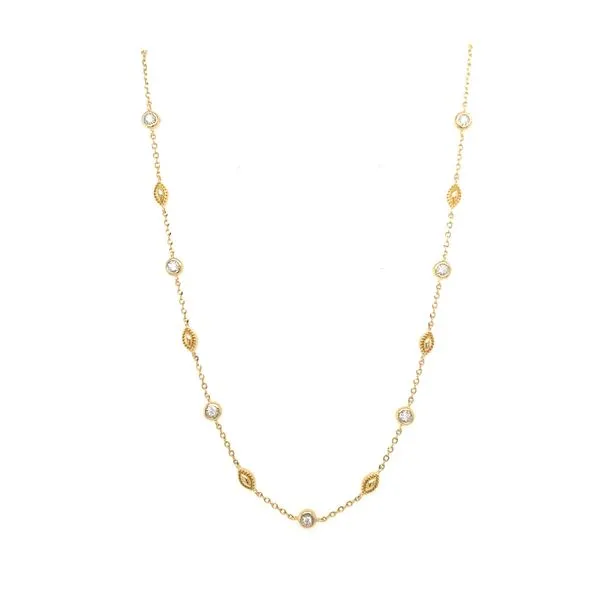 Diamond and Marquise Station Necklace Hingham Jewelers Hingham, MA
