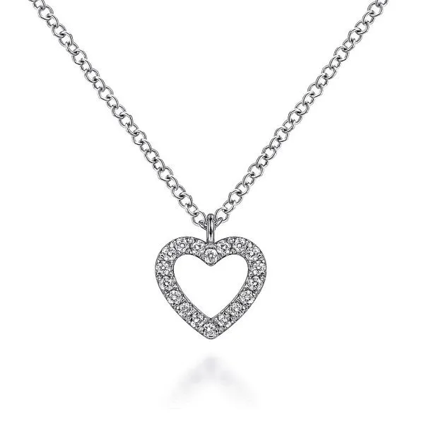 Open Heart Diamond Pendant Necklace Hingham Jewelers Hingham, MA