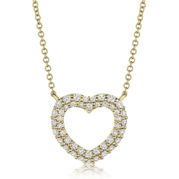 Diamond Pave Heart Necklace Image 2 Hingham Jewelers Hingham, MA