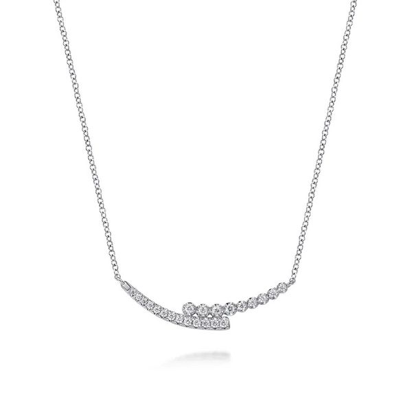 Bypass Bar Diamond Necklace Hingham Jewelers Hingham, MA