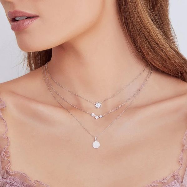 Diamond Pave Star Necklace Image 2 Hingham Jewelers Hingham, MA