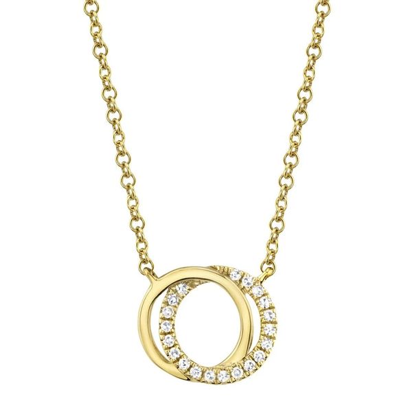 Diamond Pave Love Knot Circles Necklace Hingham Jewelers Hingham, MA