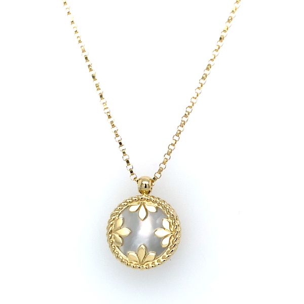 Venetian Medallion Reversible Pendant Necklace Image 2 Hingham Jewelers Hingham, MA