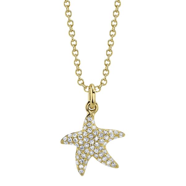 Diamond Pave Starfish Pendant Necklace Hingham Jewelers Hingham, MA