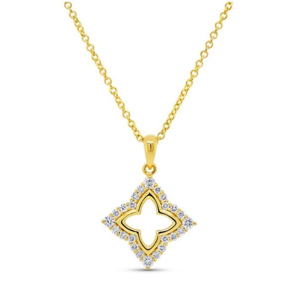 Diamond Pave Flower Pendant Necklace Hingham Jewelers Hingham, MA