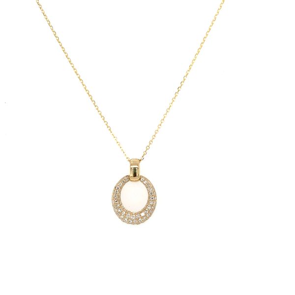 Diamond Pave Oval Pendant Necklace Hingham Jewelers Hingham, MA