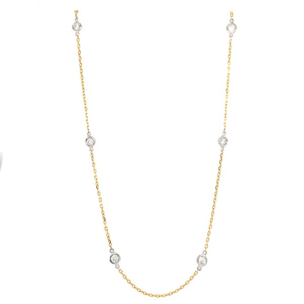Estate Diamond Station Necklace Hingham Jewelers Hingham, MA