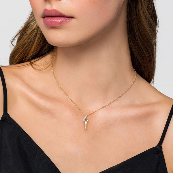 Diamond Pave Bypass Pendant Necklace Image 3 Hingham Jewelers Hingham, MA