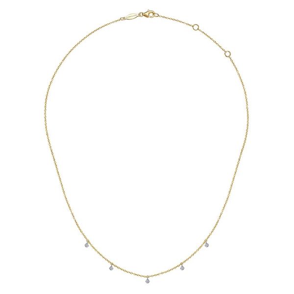 Diamond Drop Station Necklace Image 2 Hingham Jewelers Hingham, MA