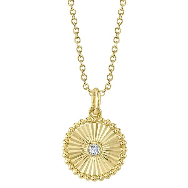 Fluted Disc Pendant Necklace Hingham Jewelers Hingham, MA