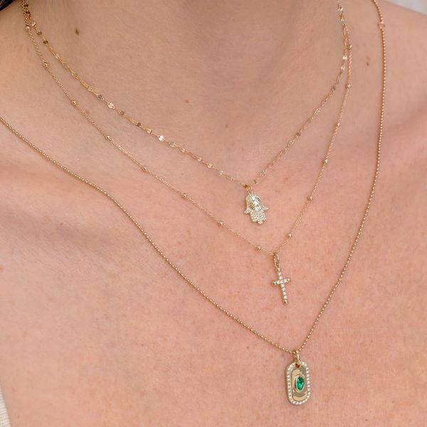 Diamond Cross Pendant Necklace Image 2 Hingham Jewelers Hingham, MA