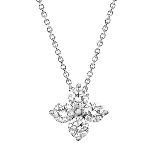 Diamond Flower Pendant Necklace Hingham Jewelers Hingham, MA
