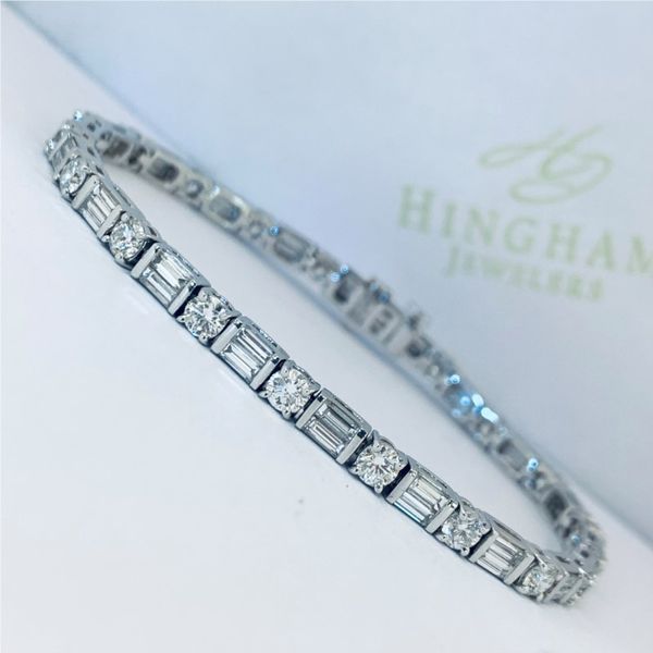 Round and Baguette Diamond Tennis Bracelet Hingham Jewelers Hingham, MA