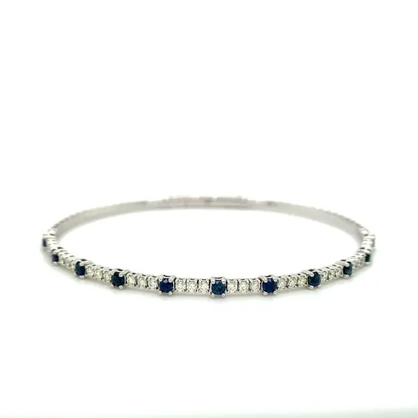 Sapphire and Diamond Flexible Bangle Bracelet Hingham Jewelers Hingham, MA