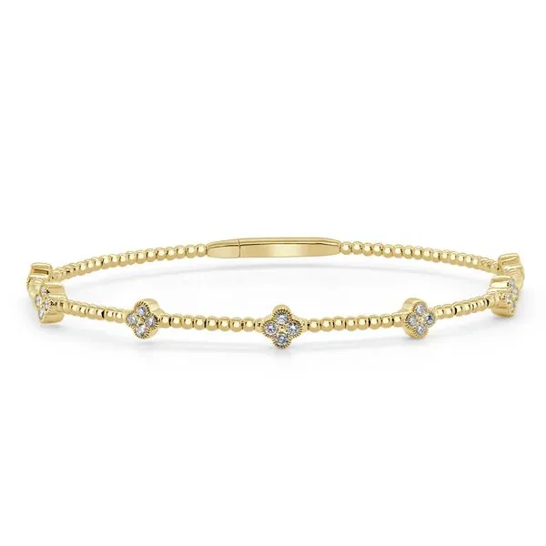 Flexible Diamond Clover Bangle Bracelet Hingham Jewelers Hingham, MA