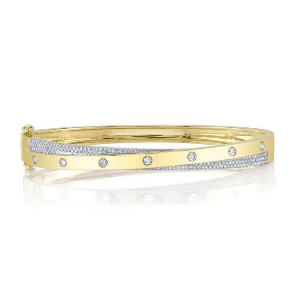 Diamond Crossover Bangle Bracelet Hingham Jewelers Hingham, MA