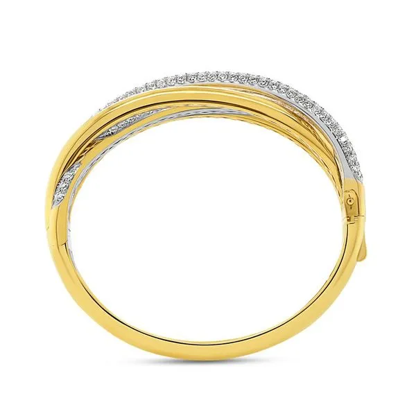 Multi Row Diamond Pave Bangle Bracelet Image 3 Hingham Jewelers Hingham, MA