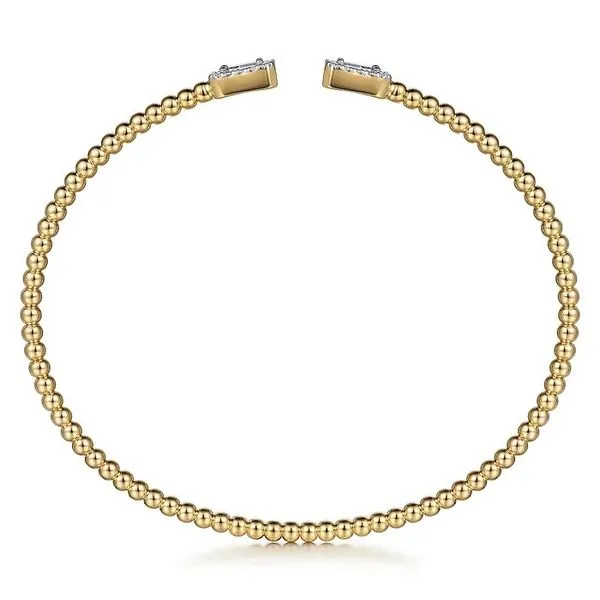 Diamond Endcap Beaded Cuff Bracelet Image 2 Hingham Jewelers Hingham, MA