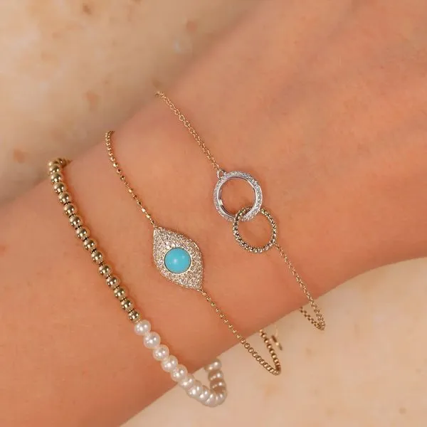 Interlocking Diamond Circle Bracelet Image 2 Hingham Jewelers Hingham, MA