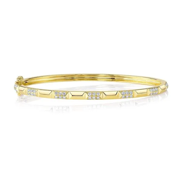 Geometric Diamond Pave Bangle Bracelet Hingham Jewelers Hingham, MA
