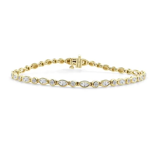 Marquise and Round Diamond Tennis Bracelet Hingham Jewelers Hingham, MA