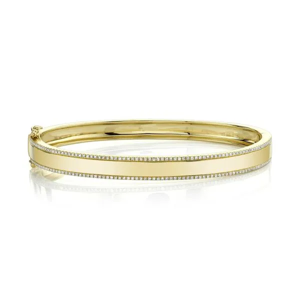 Diamond Pave Edge Bangle Bracelet Hingham Jewelers Hingham, MA