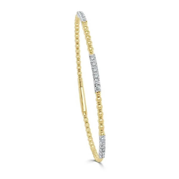 Beaded Diamond Station Bangle Bracelet Hingham Jewelers Hingham, MA