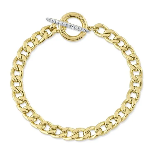Curb Link Toggle Bracelet with Diamond Pave Hingham Jewelers Hingham, MA