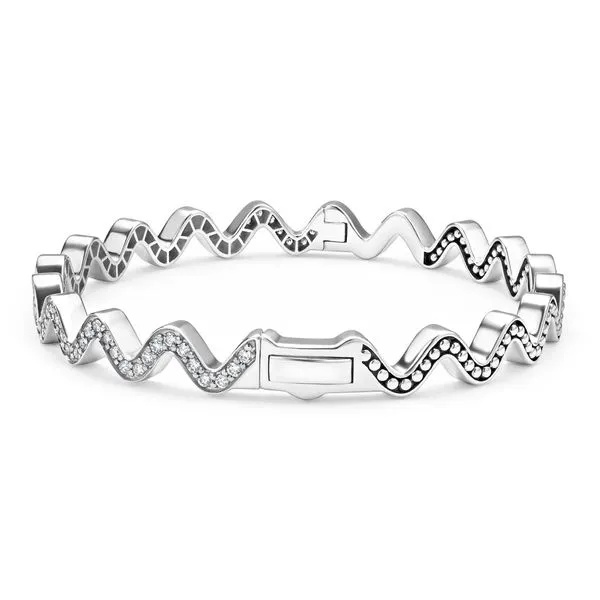 Caviar Spark Wave Diamond Bangle Bracelet Image 2 Hingham Jewelers Hingham, MA