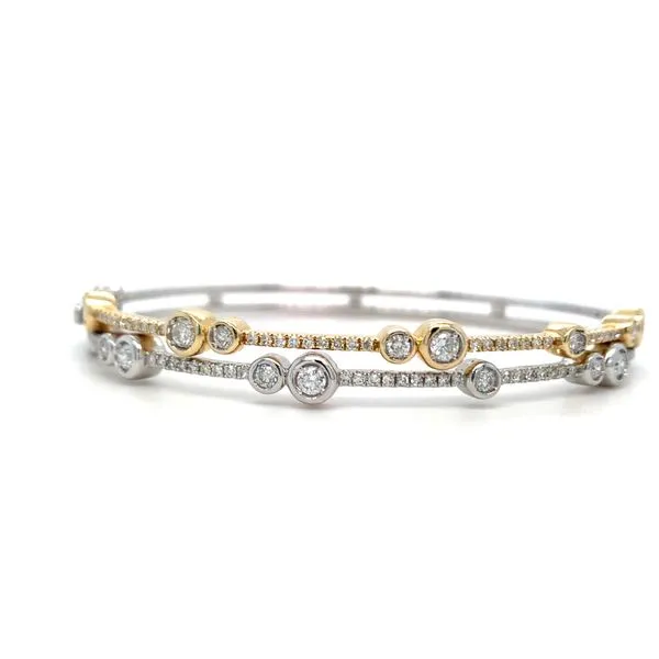 Two-Tone Diamond Bezel Bangle Bracelet Hingham Jewelers Hingham, MA
