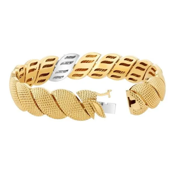 San Marco Textured Link Bracelet with Diamonds