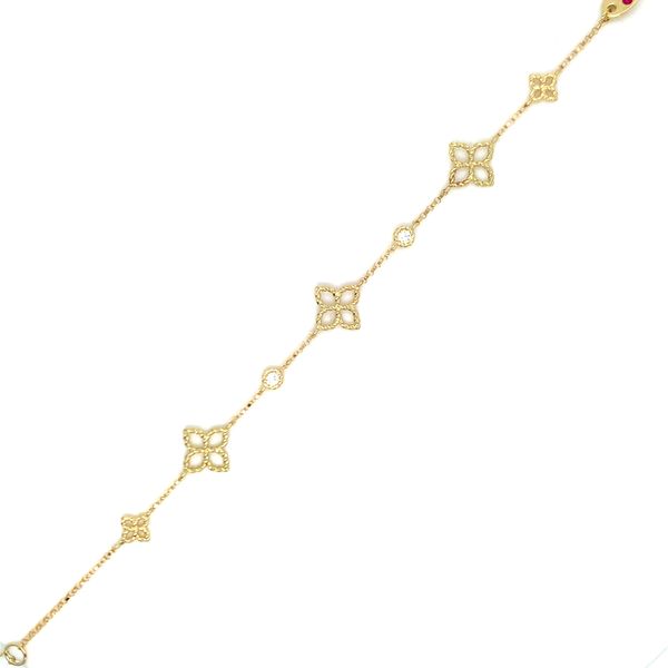 Tiny Princess Flower and Diamond Station Bracelet Image 2 Hingham Jewelers Hingham, MA