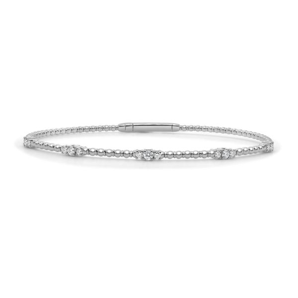 Flexible Diamond Station Bangle Bracelet Hingham Jewelers Hingham, MA