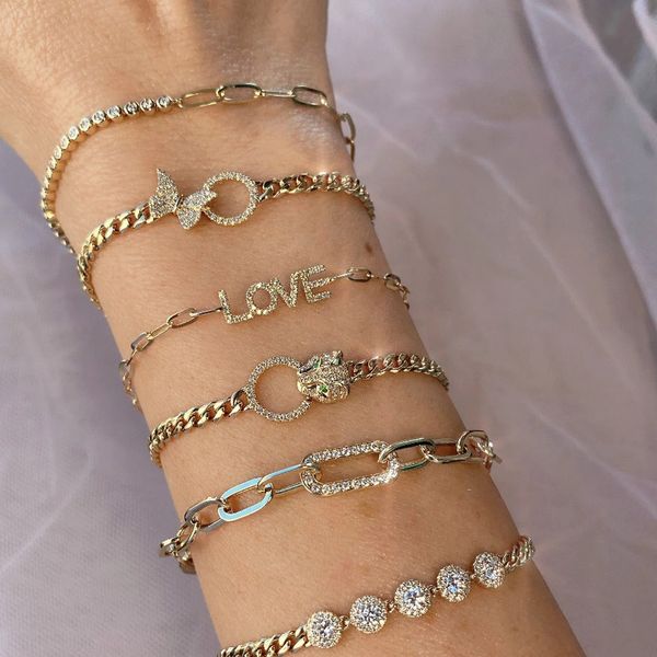 Diamond Pave Paperclip Link Bracelet Image 3 Hingham Jewelers Hingham, MA