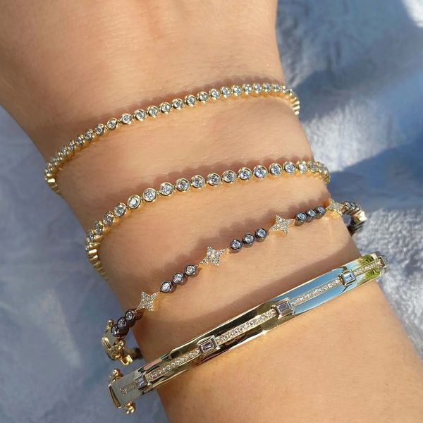 Bezel Set Diamond Tennis Bracelet Image 2 Hingham Jewelers Hingham, MA