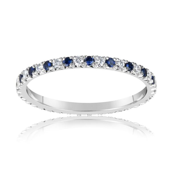 Sapphire and Diamond Eternity Band Hingham Jewelers Hingham, MA