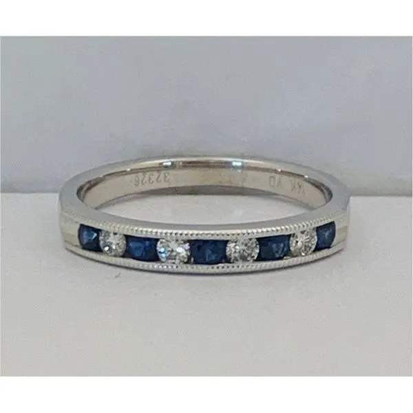 Sapphire and Diamond Channel Band Hingham Jewelers Hingham, MA