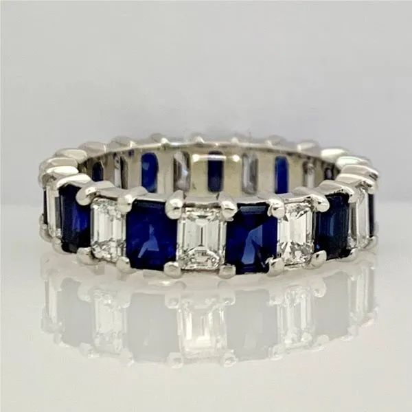 Sapphire and Diamond Eternity Band Hingham Jewelers Hingham, MA