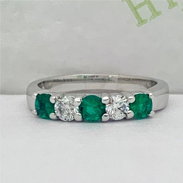 Emerald and Diamond Band Hingham Jewelers Hingham, MA