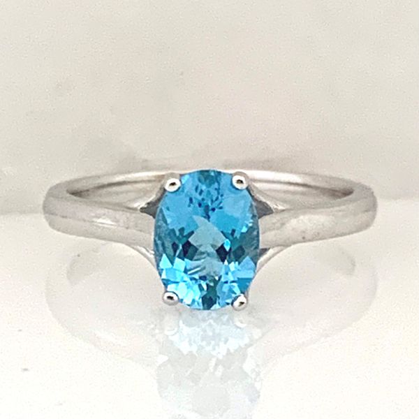 Blue Topaz Solitaire Ring Hingham Jewelers Hingham, MA