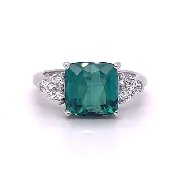Green Tourmaline Cushion Ring Hingham Jewelers Hingham, MA