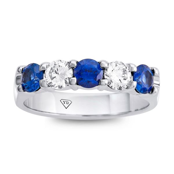 Sapphire and Diamond Five-Stone Band Hingham Jewelers Hingham, MA