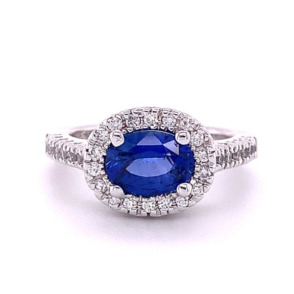 Oval Sapphire Halo Ring Hingham Jewelers Hingham, MA