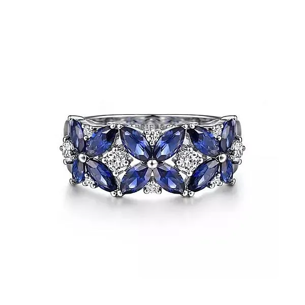Sapphire Floral Ring Hingham Jewelers Hingham, MA
