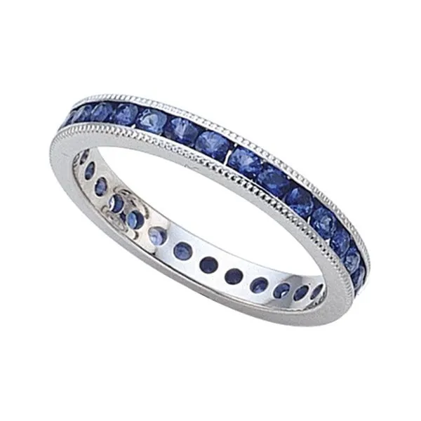 Milgrain Sapphire Etenrity Band Hingham Jewelers Hingham, MA